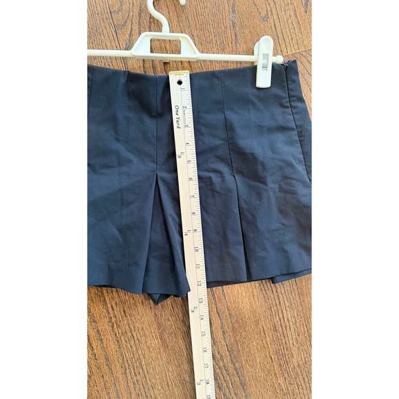 Black Zara Flared Pleated Mini Skirt Skort Preppy Size Small black 1702 - Picture 5 of 8